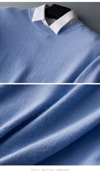 Men Cashmere Sweater Autumn Winter Soft Warm Jersey Jumper Robe Hombre Pull Homme Hiver Pullover V-Neck O-Neck Knitted Sweaters
