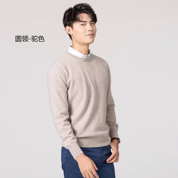 Men Cashmere Sweater Autumn Winter Soft Warm Jersey Jumper Robe Hombre Pull Homme Hiver Pullover V-Neck O-Neck Knitted Sweaters