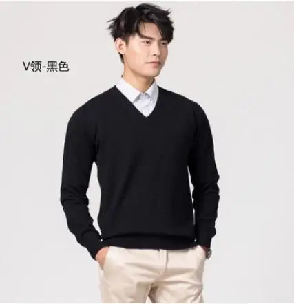 Men Cashmere Sweater Autumn Winter Soft Warm Jersey Jumper Robe Hombre Pull Homme Hiver Pullover V-Neck O-Neck Knitted Sweaters