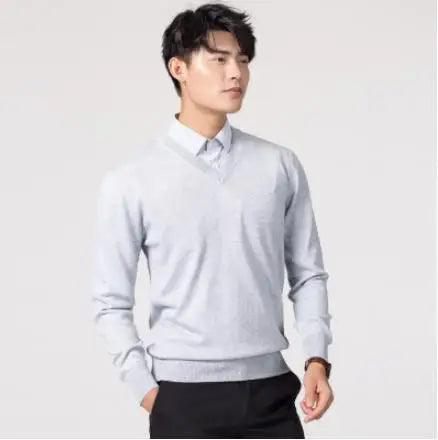 Men Cashmere Sweater Autumn Winter Soft Warm Jersey Jumper Robe Hombre Pull Homme Hiver Pullover V-Neck O-Neck Knitted Sweaters