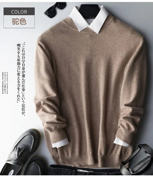 Men Cashmere Sweater Autumn Winter Soft Warm Jersey Jumper Robe Hombre Pull Homme Hiver Pullover V-Neck O-Neck Knitted Sweaters