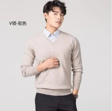 Men Cashmere Sweater Autumn Winter Soft Warm Jersey Jumper Robe Hombre Pull Homme Hiver Pullover V-Neck O-Neck Knitted Sweaters