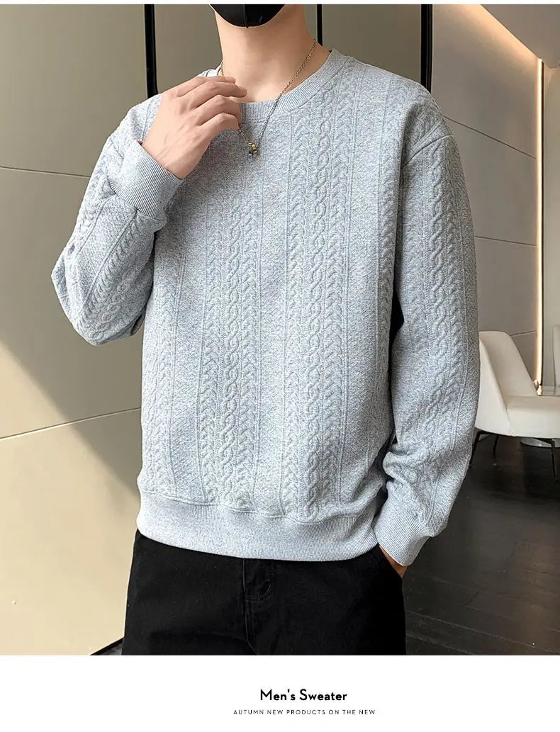 Men's Spring Autumn Pullover Sweatshirt Loose New Fashion Trend Versatile Slimming