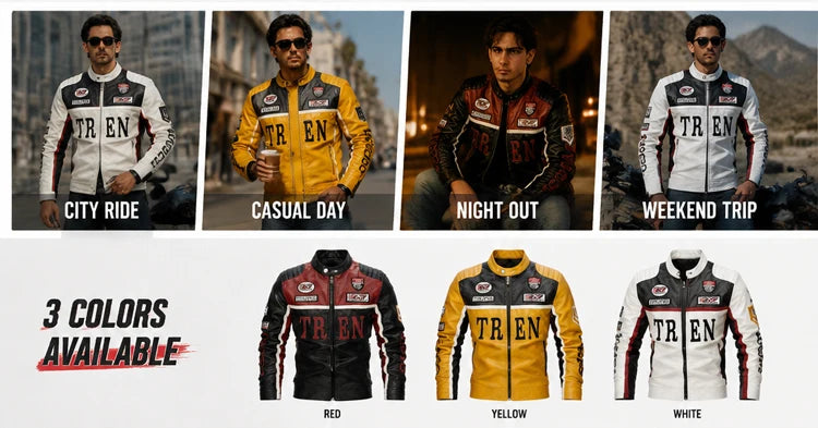 Spring Autumn Men's PU Leather Jackets Fashion Man Embroidery Motorcycle Moto Coats Man Windbreaker Zipper Leather Jackets