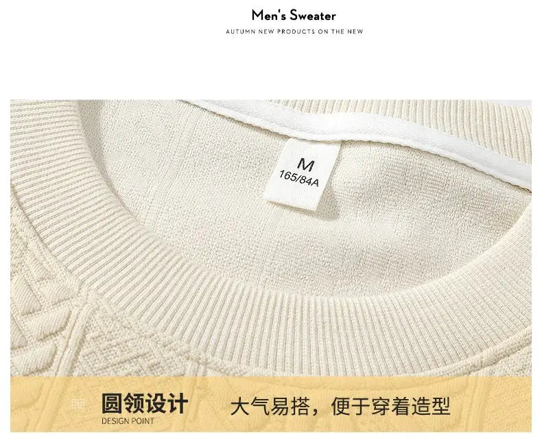Men's Spring Autumn Pullover Sweatshirt Loose New Fashion Trend Versatile Slimming
