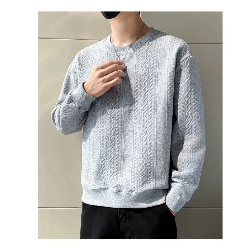 Men's Spring Autumn Pullover Sweatshirt Loose New Fashion Trend Versatile Slimming