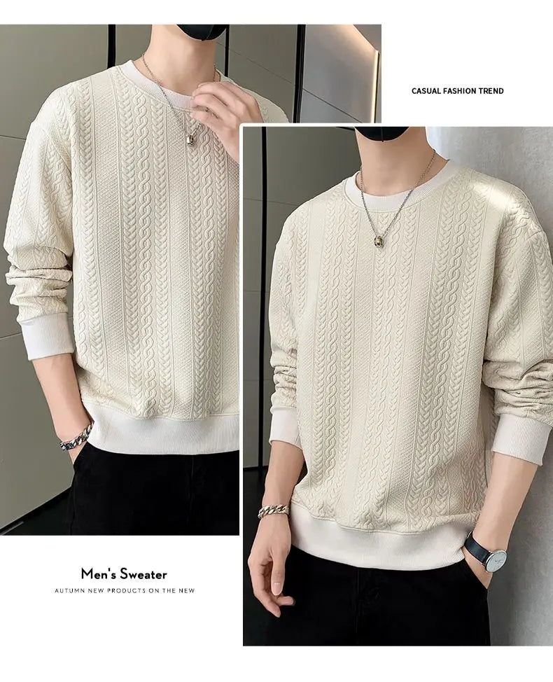 Men's Spring Autumn Pullover Sweatshirt Loose New Fashion Trend Versatile Slimming