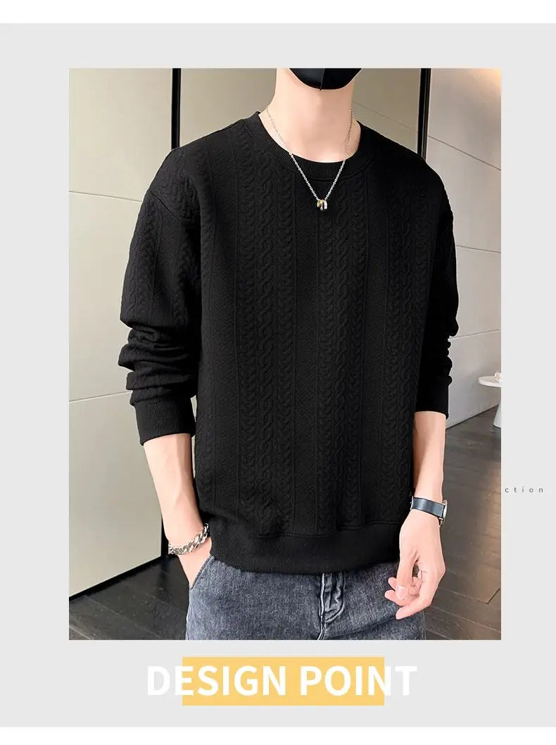 Men's Spring Autumn Pullover Sweatshirt Loose New Fashion Trend Versatile Slimming