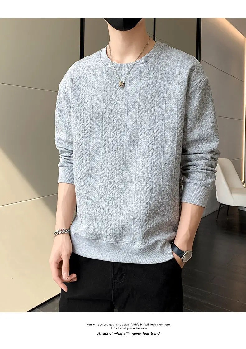 Men's Spring Autumn Pullover Sweatshirt Loose New Fashion Trend Versatile Slimming