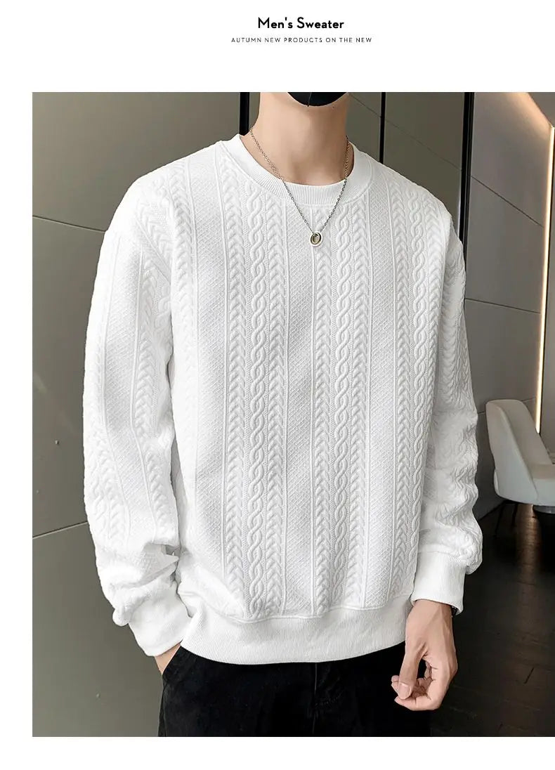 Men's Spring Autumn Pullover Sweatshirt Loose New Fashion Trend Versatile Slimming