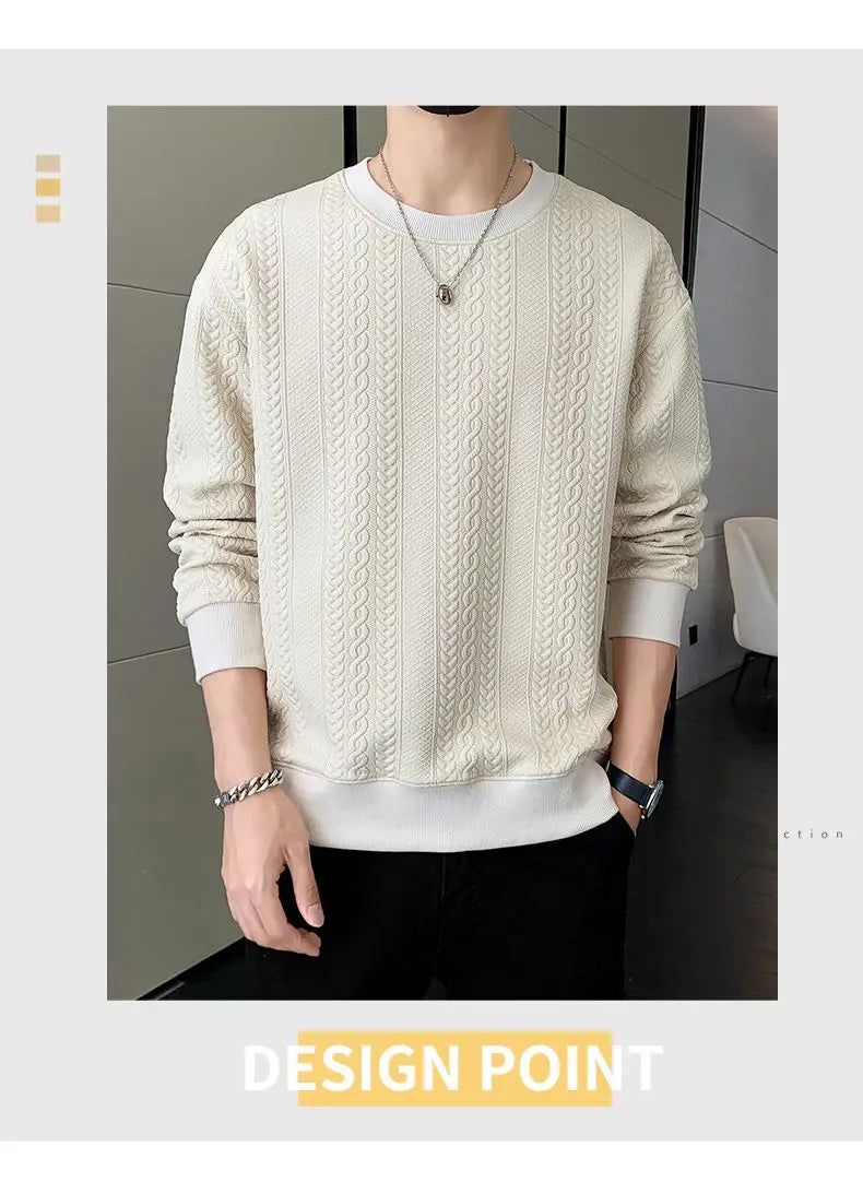 Men's Spring Autumn Pullover Sweatshirt Loose New Fashion Trend Versatile Slimming