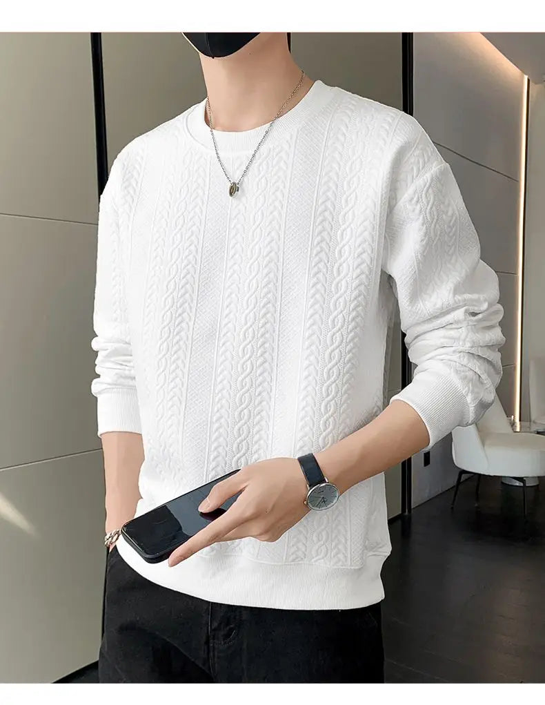 Men's Spring Autumn Pullover Sweatshirt Loose New Fashion Trend Versatile Slimming