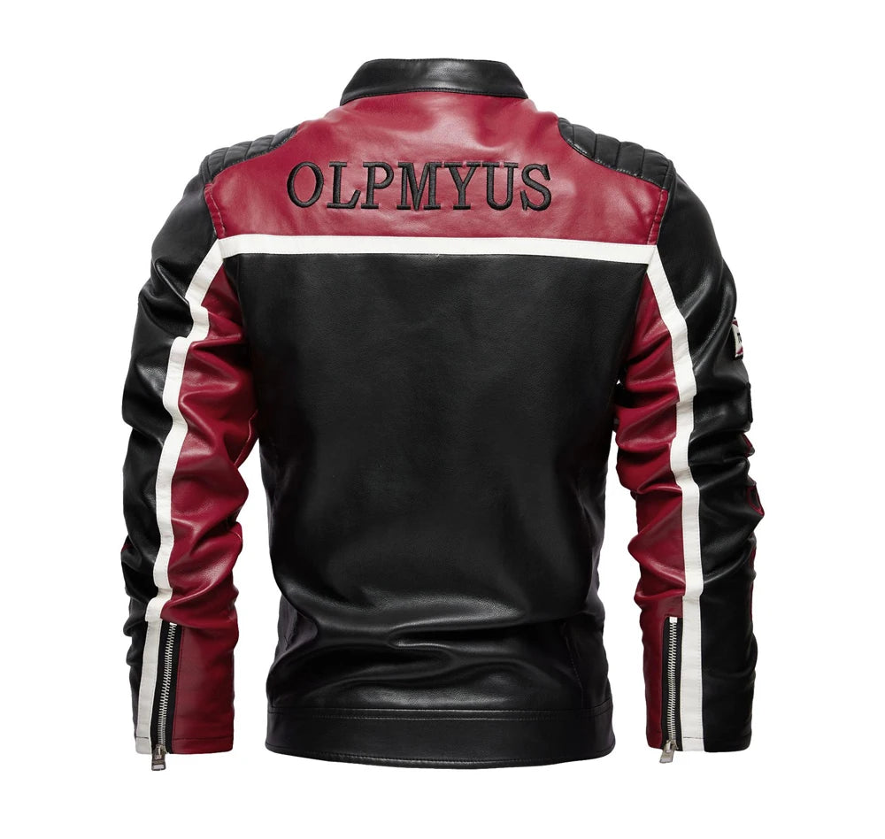 Spring Autumn Men's PU Leather Jackets Fashion Man Embroidery Motorcycle Moto Coats Man Windbreaker Zipper Leather Jackets