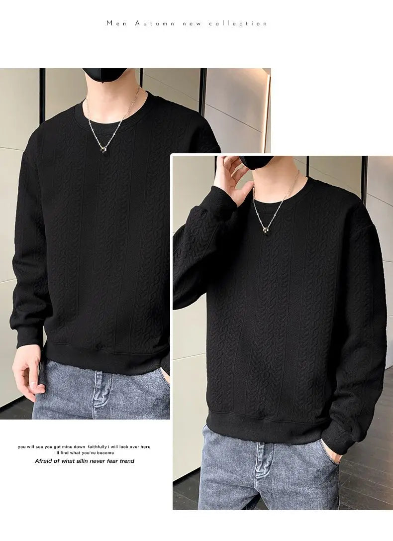 Men's Spring Autumn Pullover Sweatshirt Loose New Fashion Trend Versatile Slimming