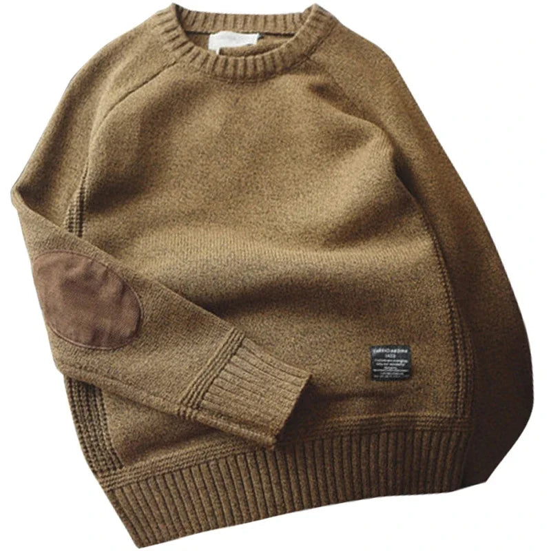 New Men Pullover Sweater Fashion Patch Designs Knitted Sweater Men Harajuku Streetwear O Neck Causal Pullovers Mens Plus Size