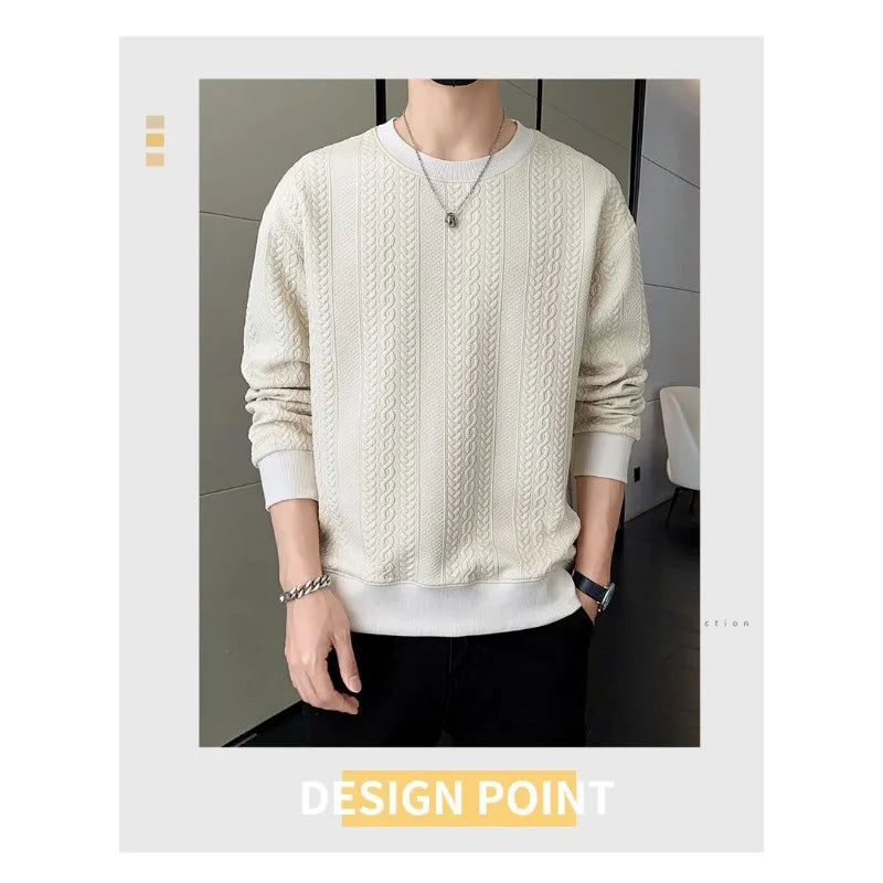 Men's Spring Autumn Pullover Sweatshirt Loose New Fashion Trend Versatile Slimming