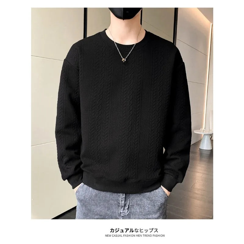 Men's Spring Autumn Pullover Sweatshirt Loose New Fashion Trend Versatile Slimming