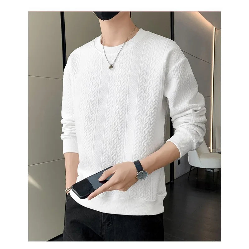 Men's Spring Autumn Pullover Sweatshirt Loose New Fashion Trend Versatile Slimming