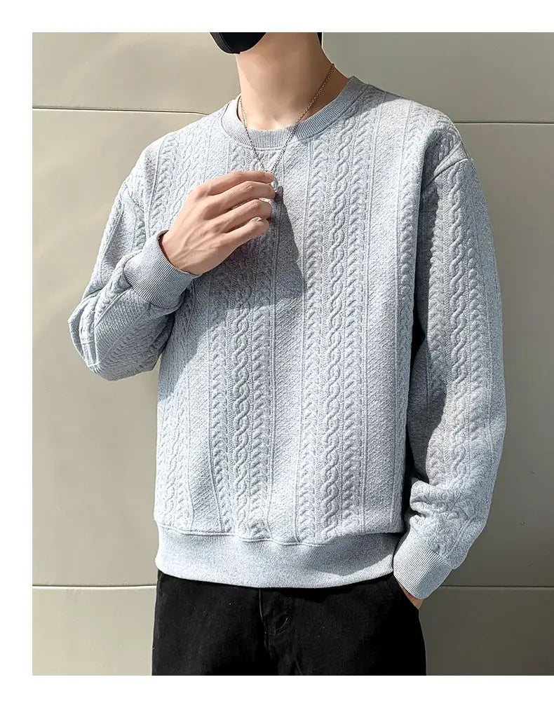 Men's Spring Autumn Pullover Sweatshirt Loose New Fashion Trend Versatile Slimming
