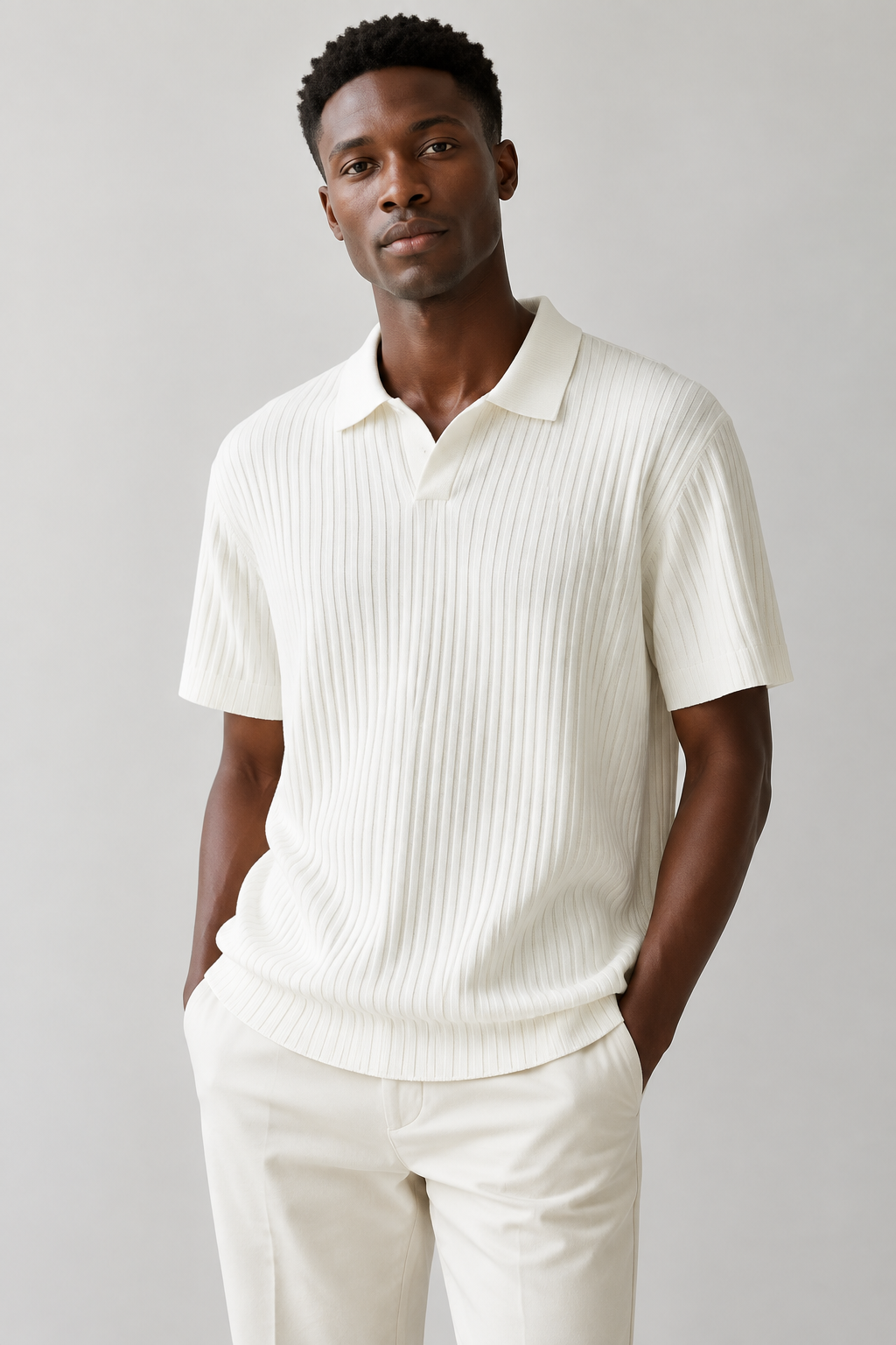 Polo Premium à Texture Côtelée